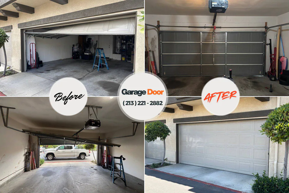 Before and after: garage door repair Lake Placid, NY